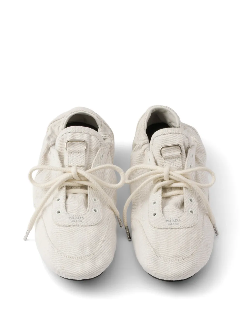 Prada Collapse denim sneakers Beige