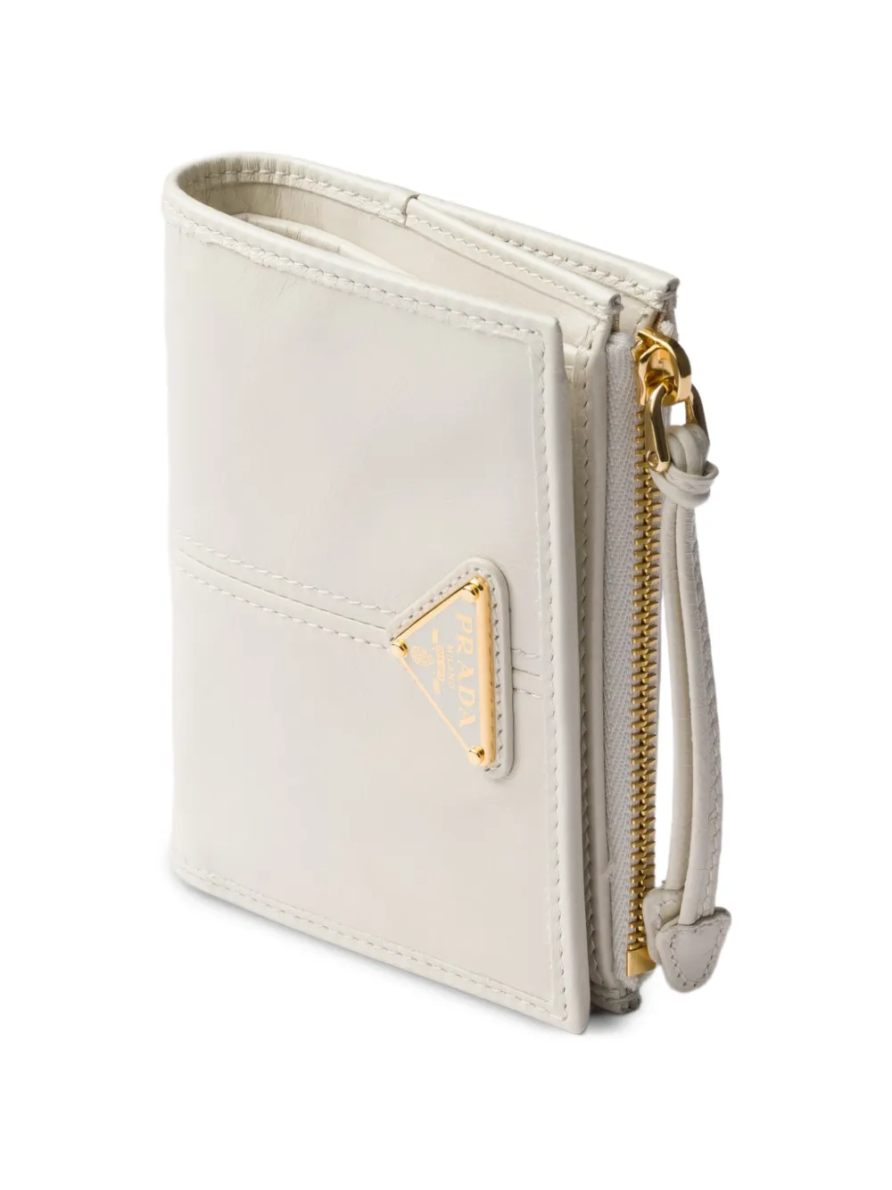 Prada Leren portemonnee Beige
