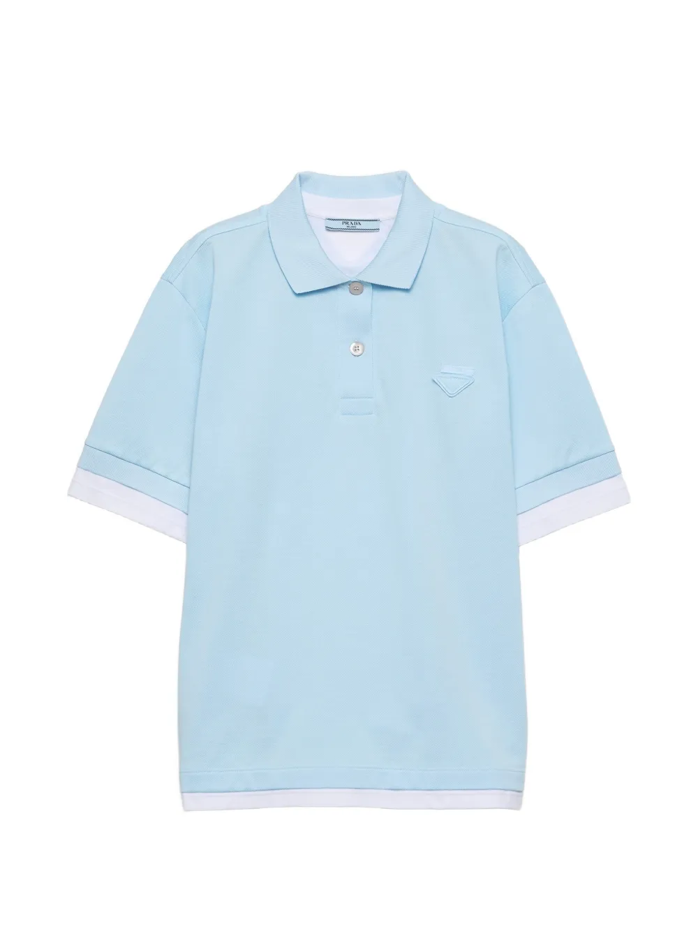 Prada piqué and jersey polo shirt - Blu