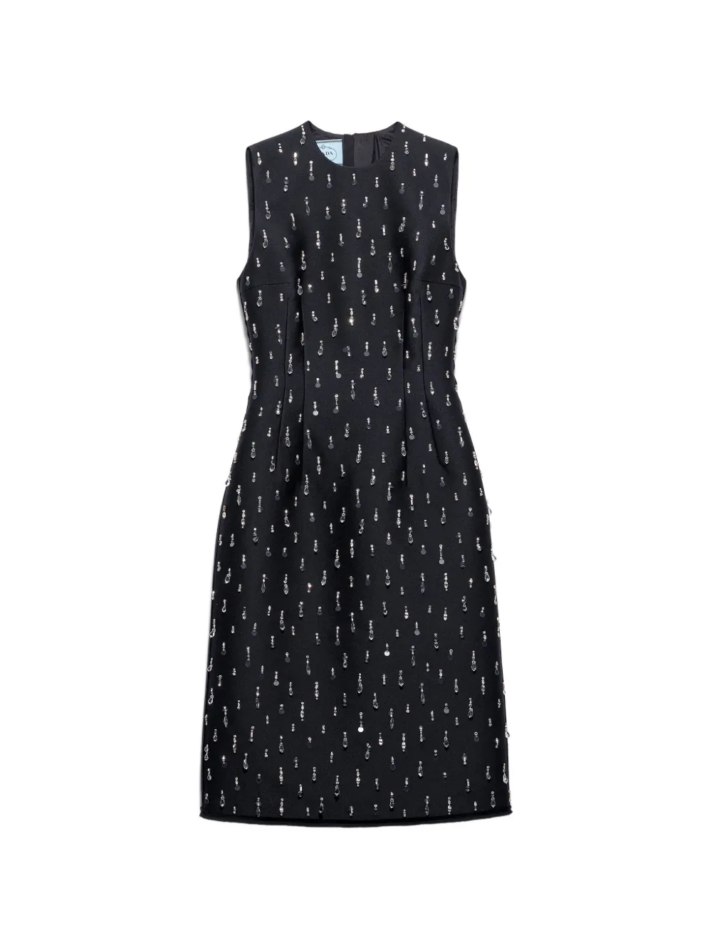 Prada embroidered scuba dress - Nero