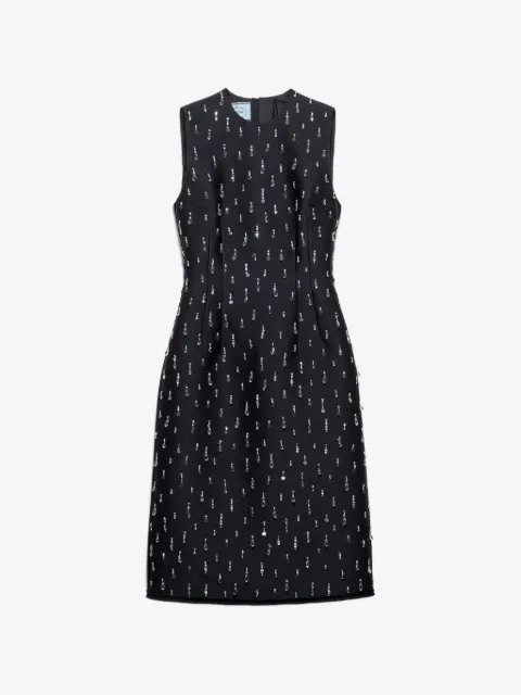 Prada embroidered scuba dress