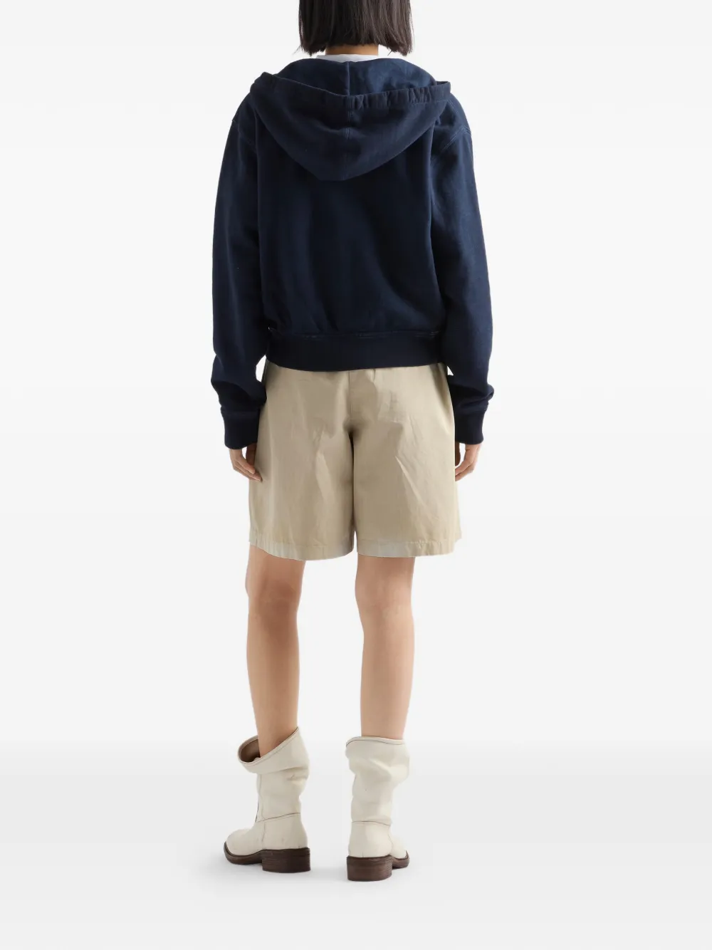 Prada katoenen jas met capuchon Blauw
