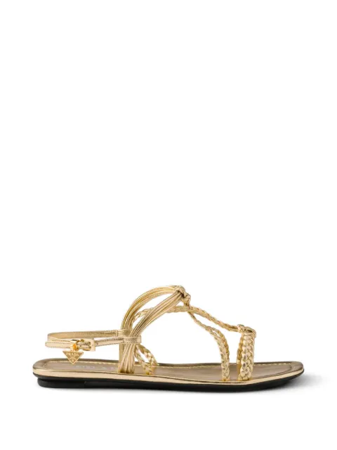 Prada flat mordoré nappa leather sandals