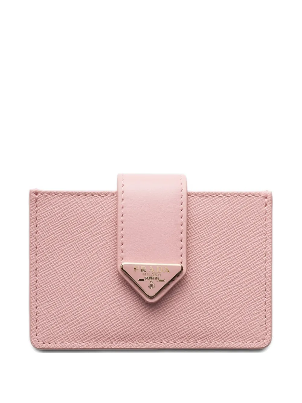 Prada Saffiano and smooth leather card holder - Rosa