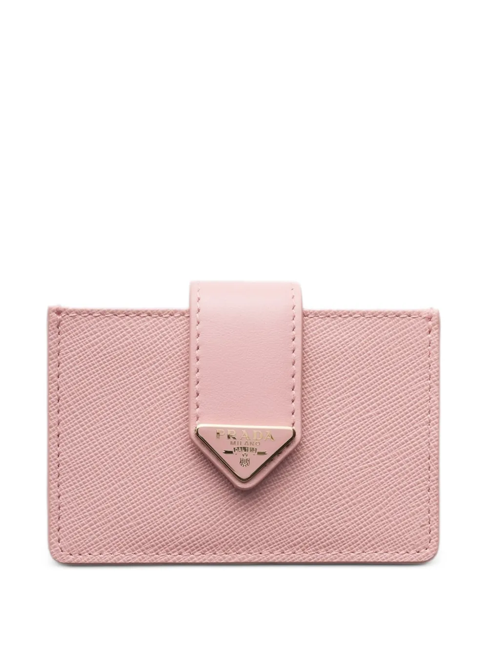 Prada Saffiano and smooth leather card holder - Rosa