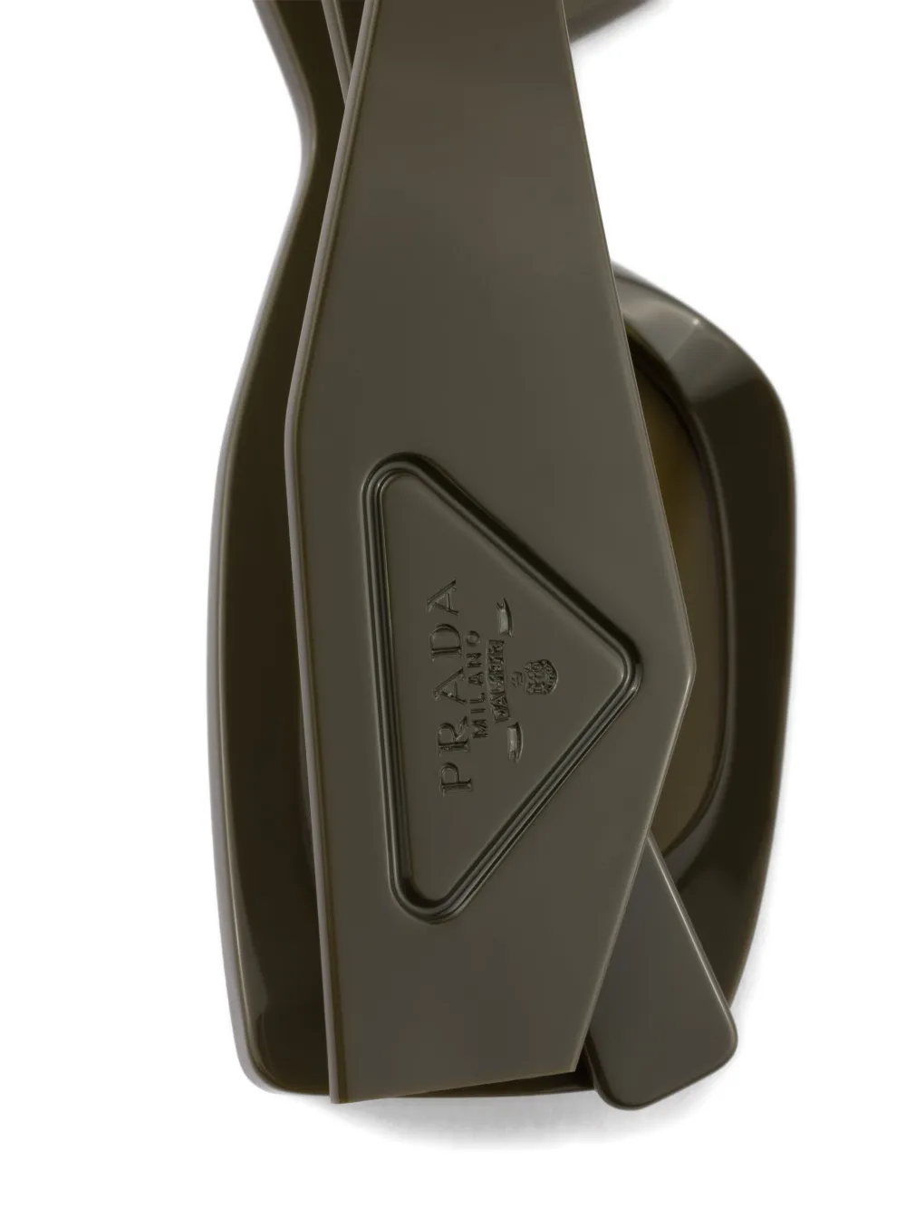 Prada Eyewear Zonnebril met driehoekig logo Groen
