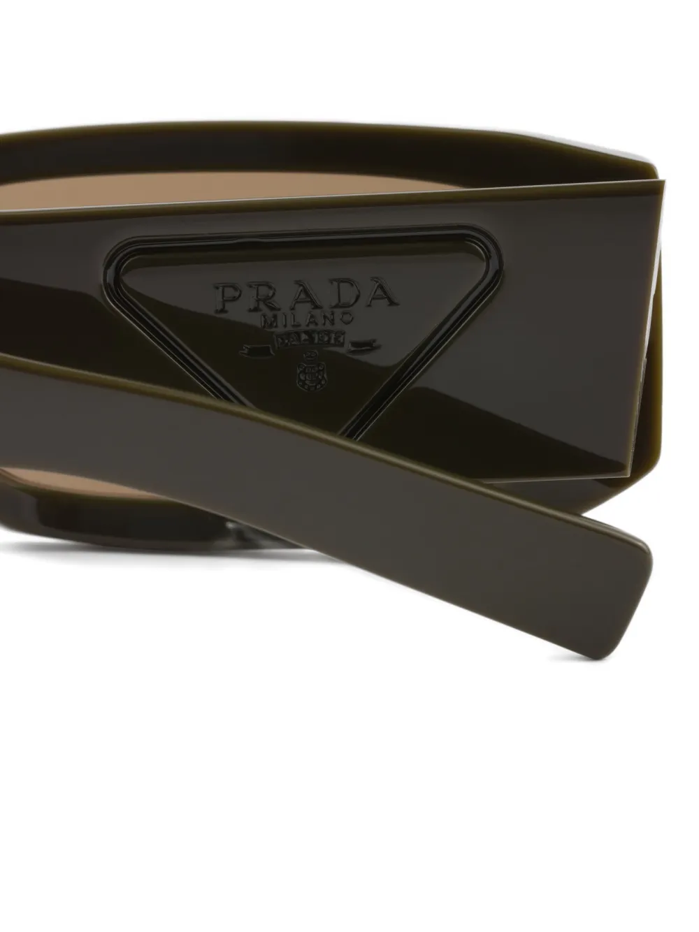 Prada Eyewear Zonnebril met driehoekig logo Groen