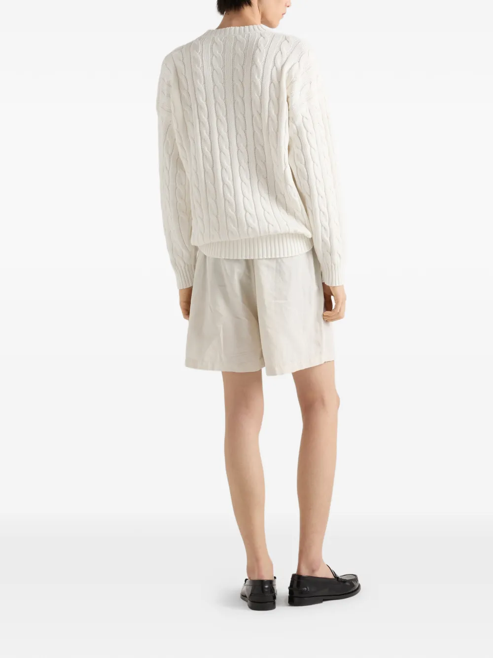 Prada Kabelgebreide trui Wit
