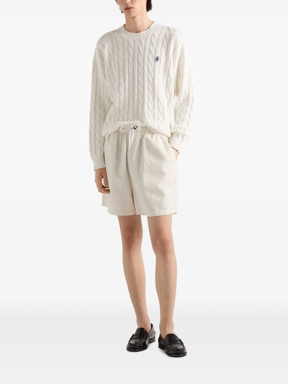 Prada Kabelgebreide trui Wit