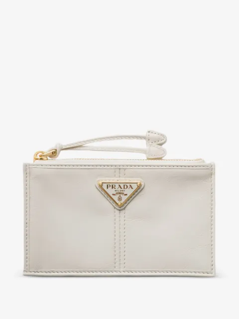 Prada leather card holder with zipper