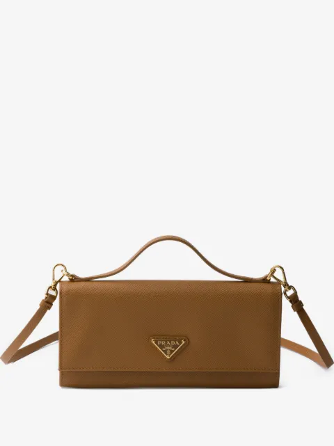 Prada Saffiano leather wallet with shoulder strap