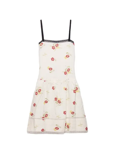 Prada vestido corto bordado con motivo floral