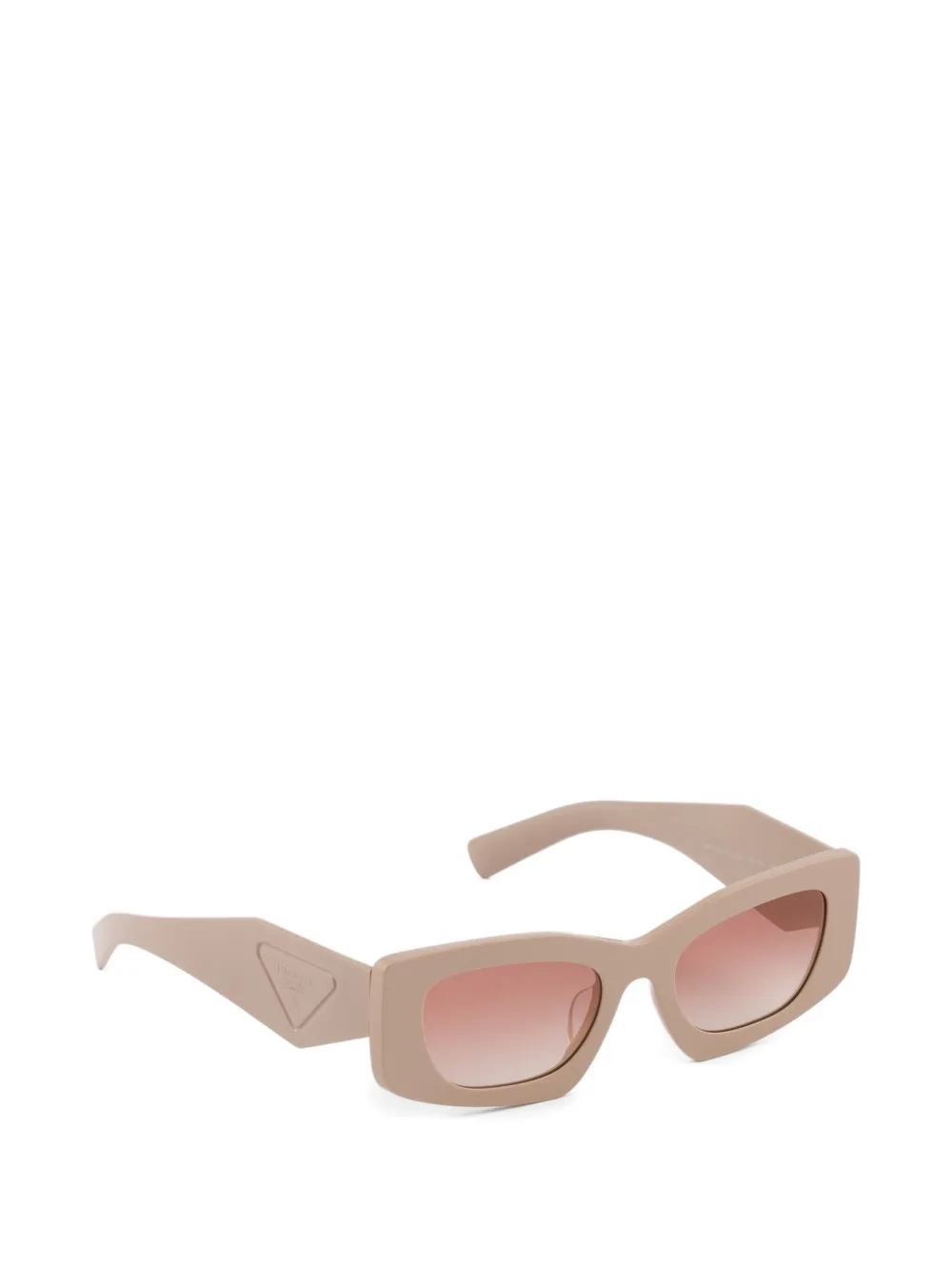 Prada Eyewear Zonnebril met driehoekig logo Beige