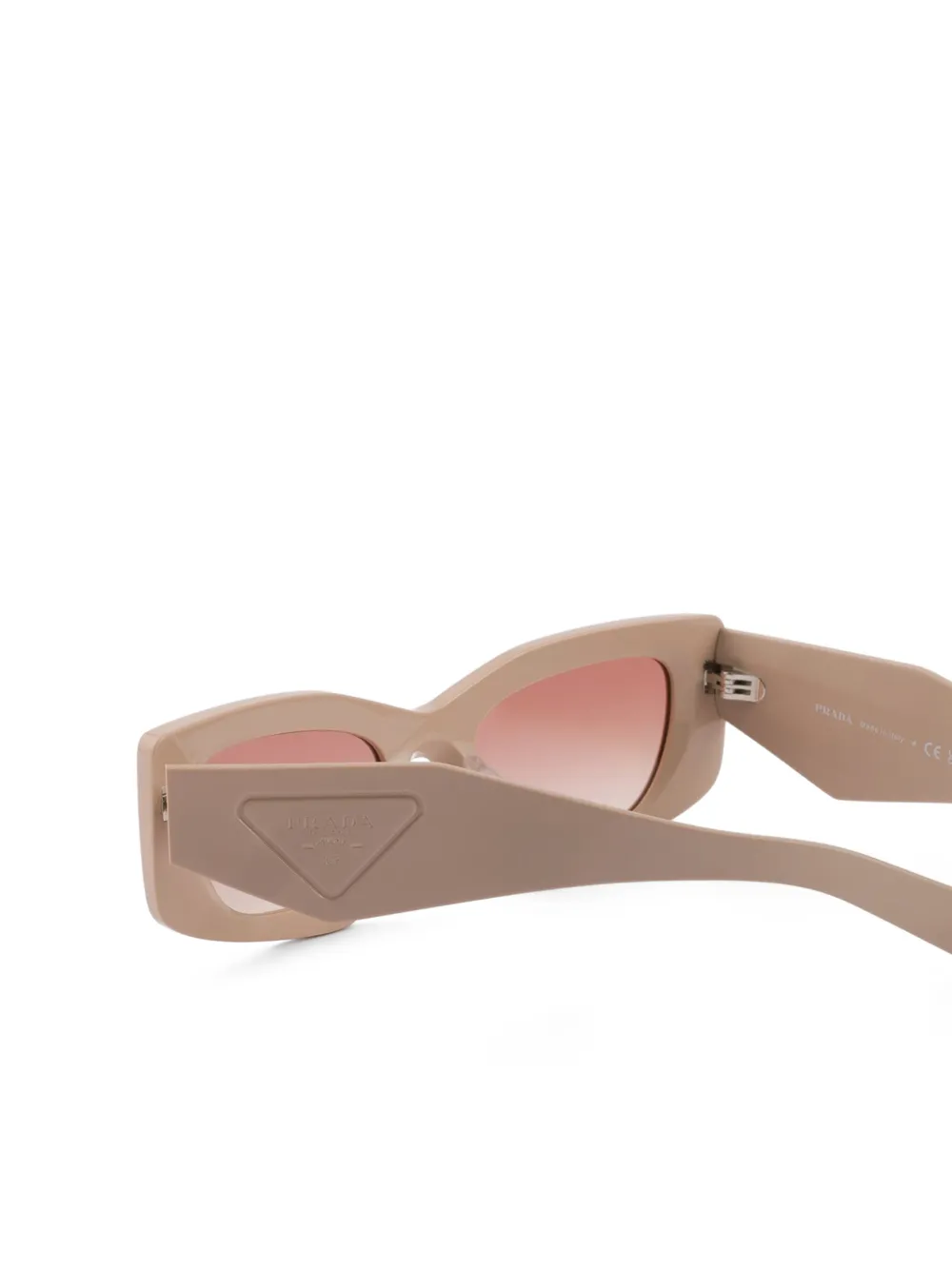 Prada Eyewear Zonnebril met driehoekig logo Beige