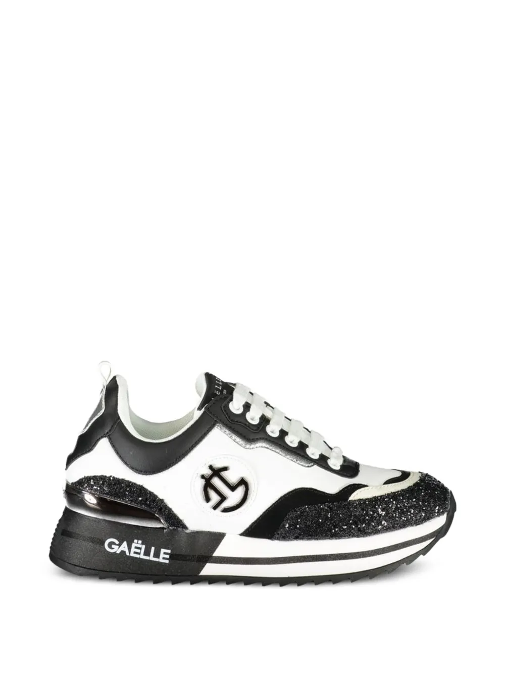 Gaelle glitter-detail platform sneakers Wit