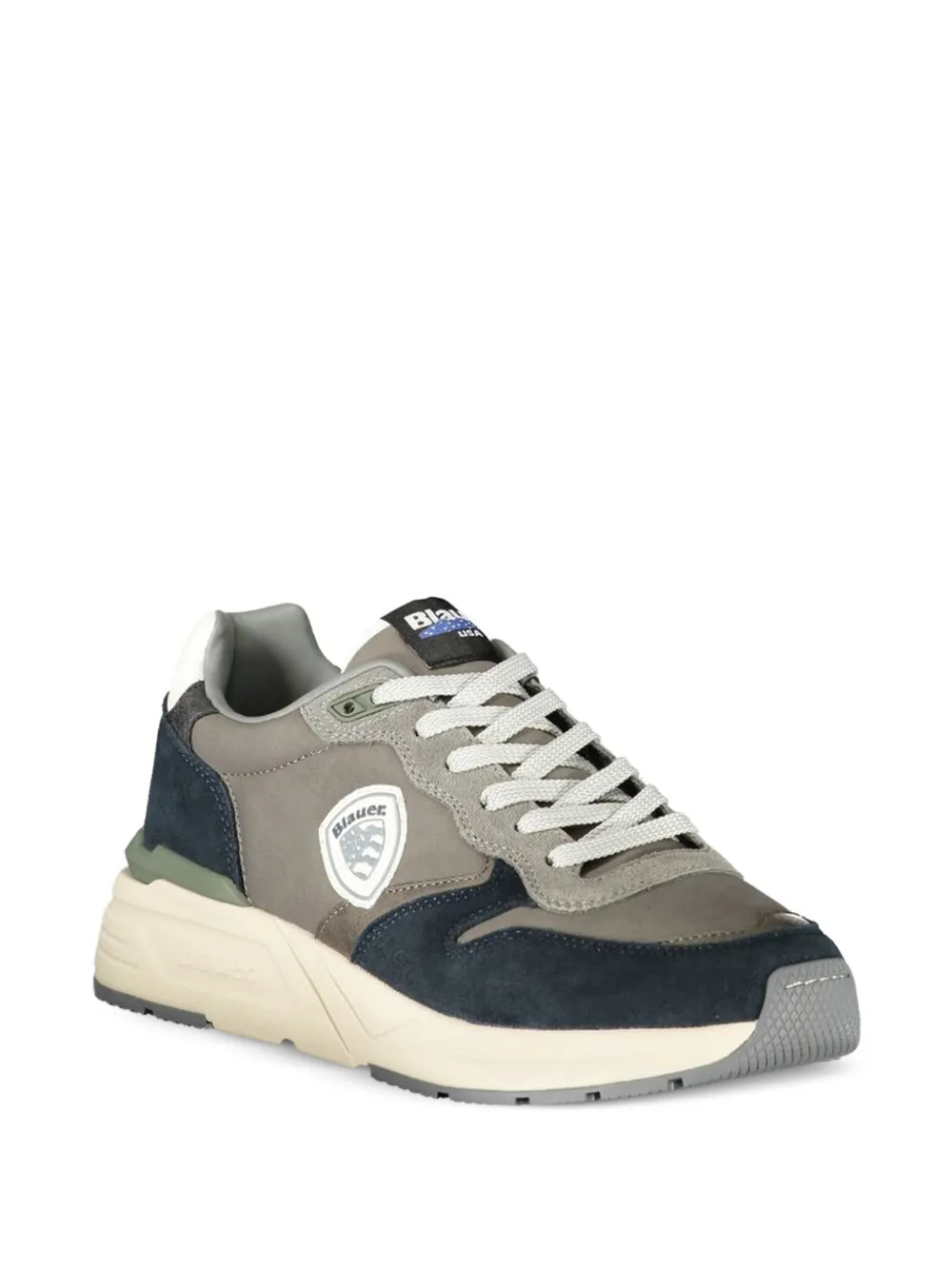 Blauer colour-block leather sneakers Grijs