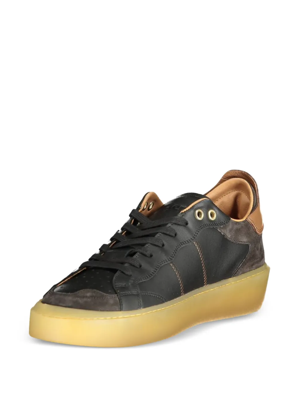Blauer logo-patch panelled sneakers Zwart