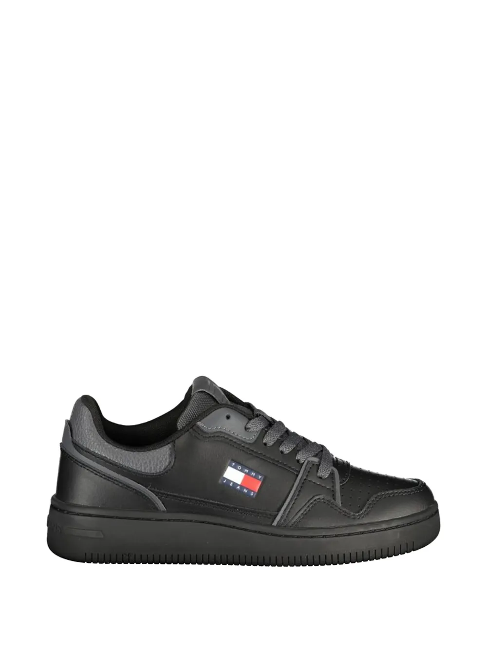 Tommy Jeans Heritage logo-badge leather sneakers - Nero