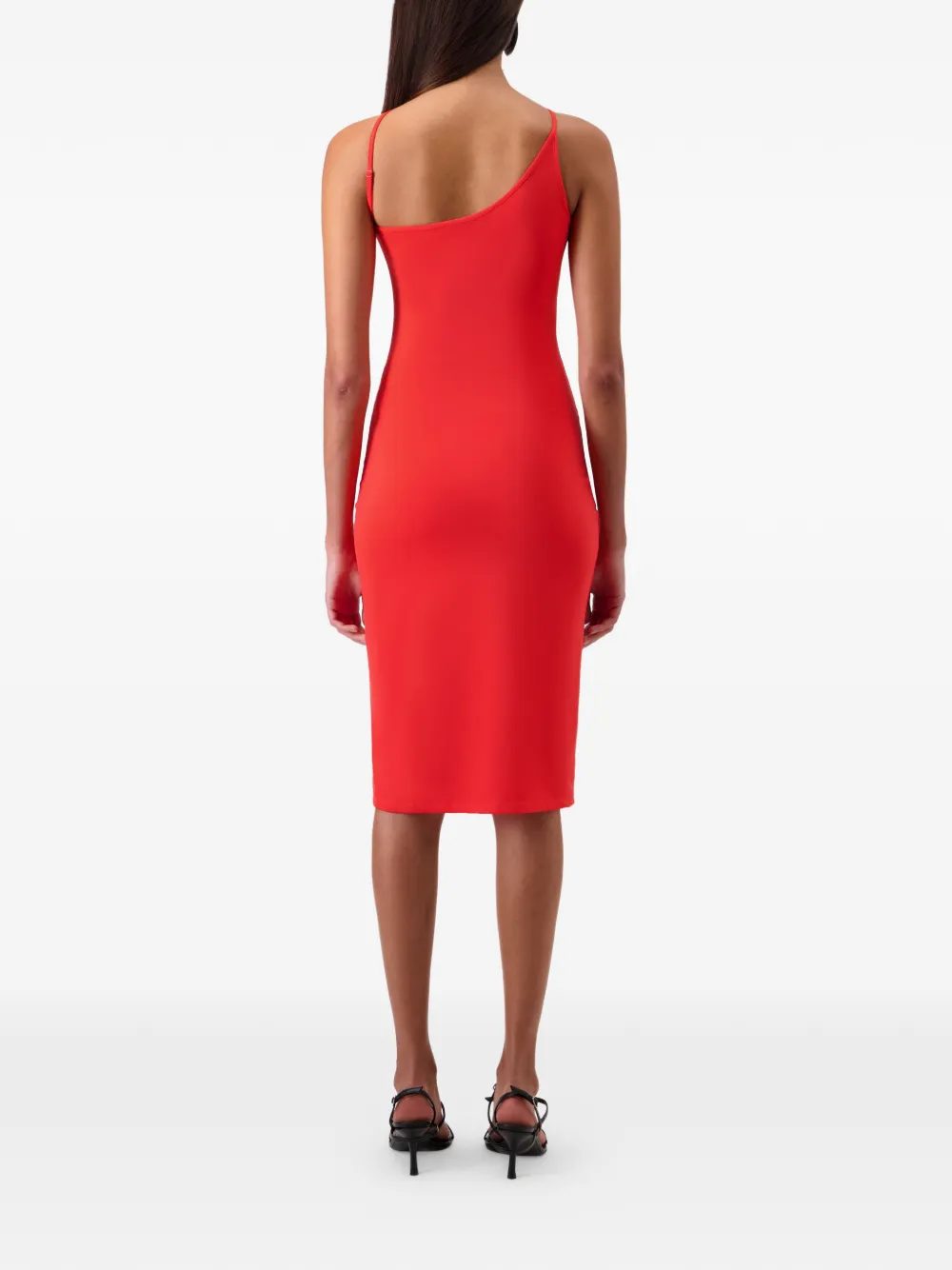 Coperni C-Logo asymmetrische jurk Rood