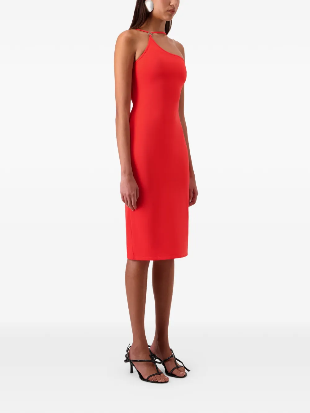 Coperni C-Logo asymmetrische jurk Rood