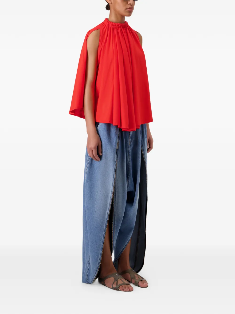 Coperni Asymmetrische blouse Rood