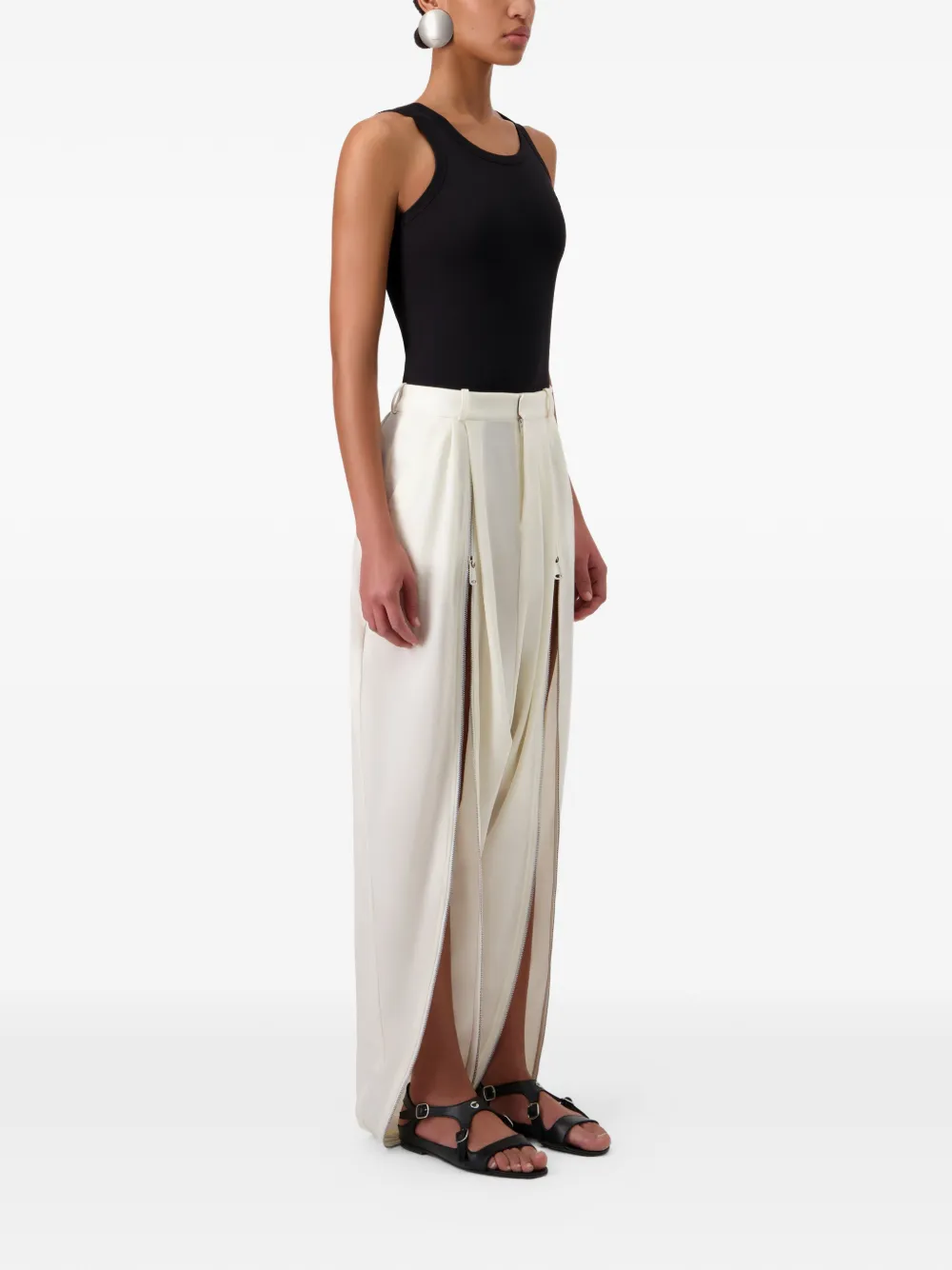 Coperni Broek geïnspireerd op sarouel en rits Beige