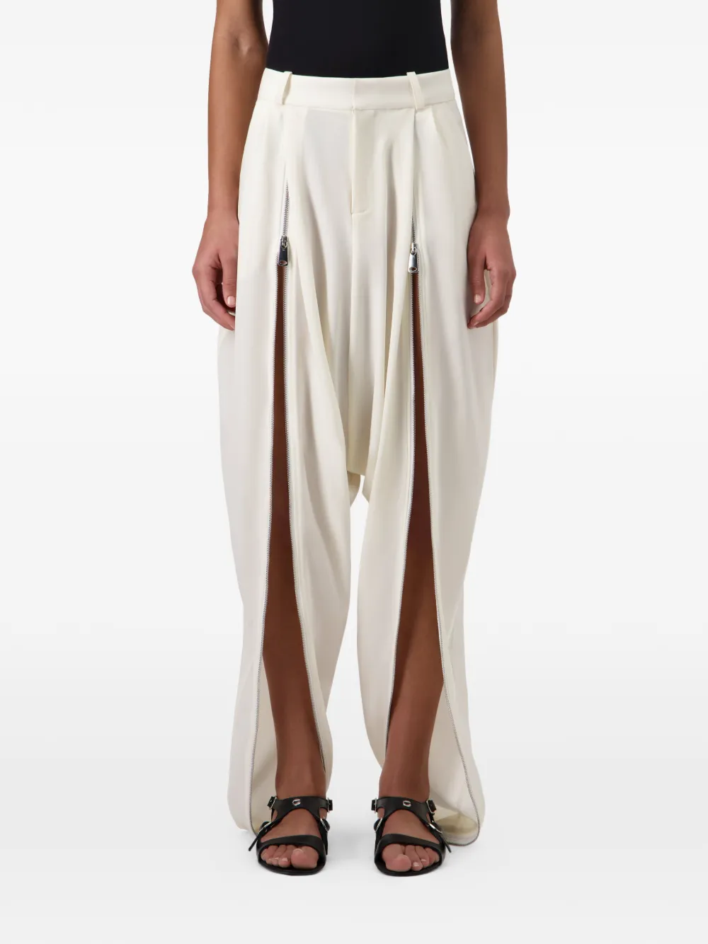 Coperni Broek geïnspireerd op sarouel en rits Beige