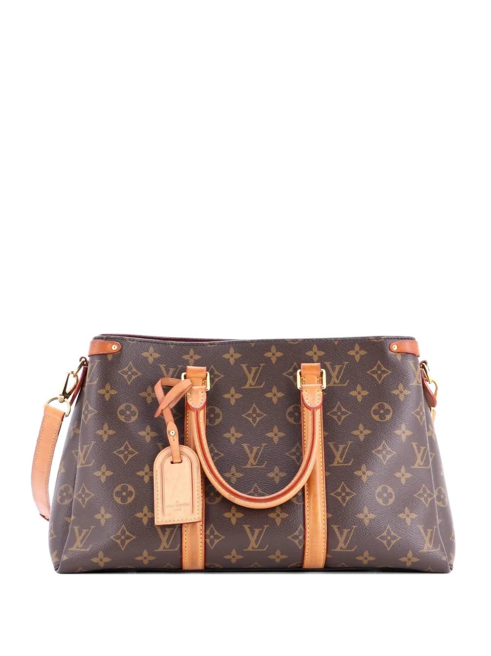 Louis Vuitton Pre-Owned Soufflot Monogram Canvas with Leather MM Tote Bag - Braun