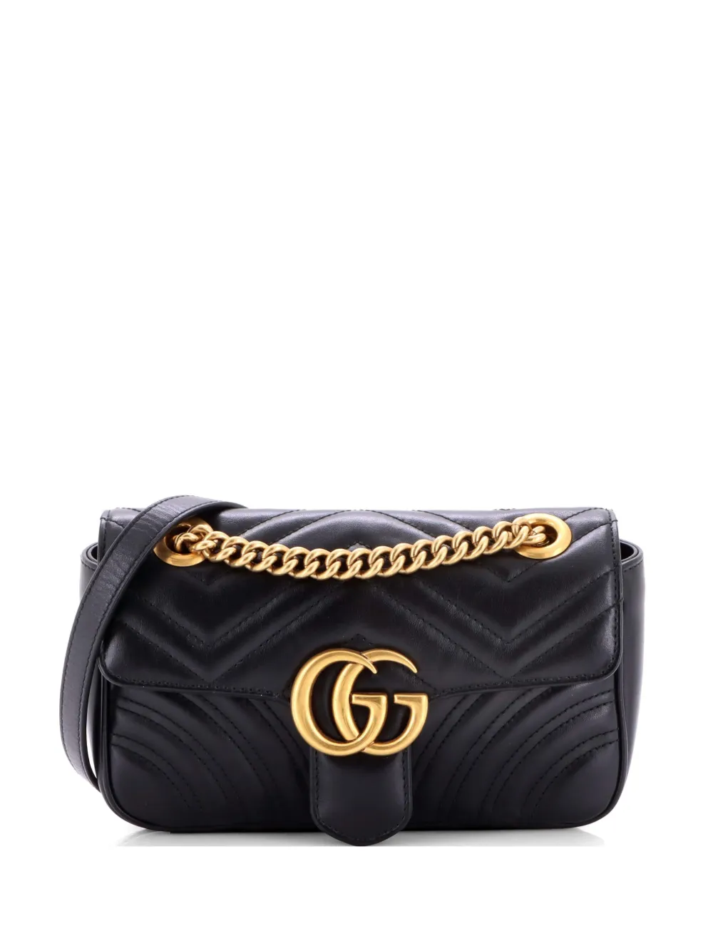 Gucci Pre-Owned GG Marmont Flap Bag Matelasse Leather Mini crossbody bag - Nero