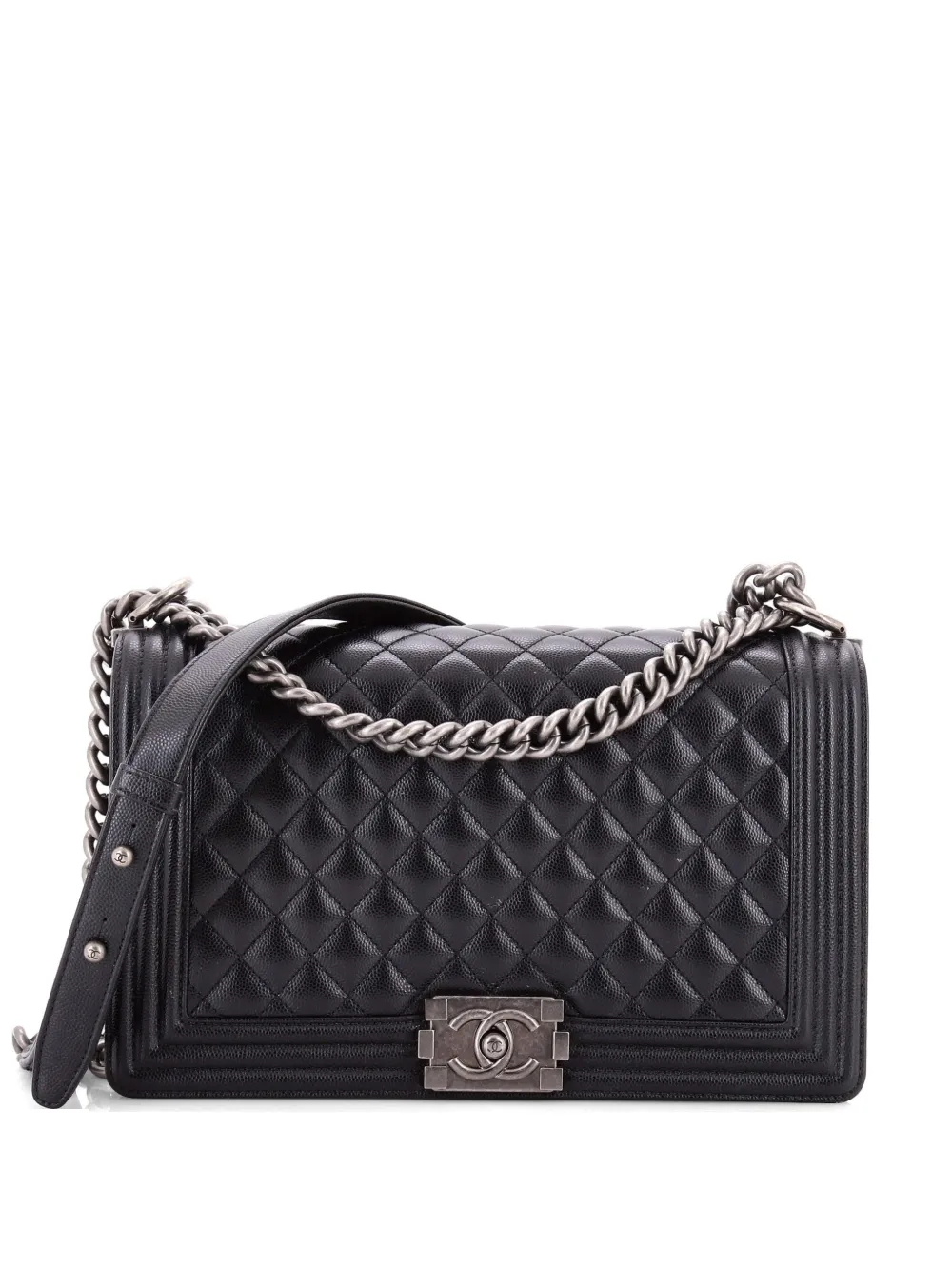CHANEL Pre-Owned Boy Flap Bag Quilted Caviar New Medium crossbody bag - Nero