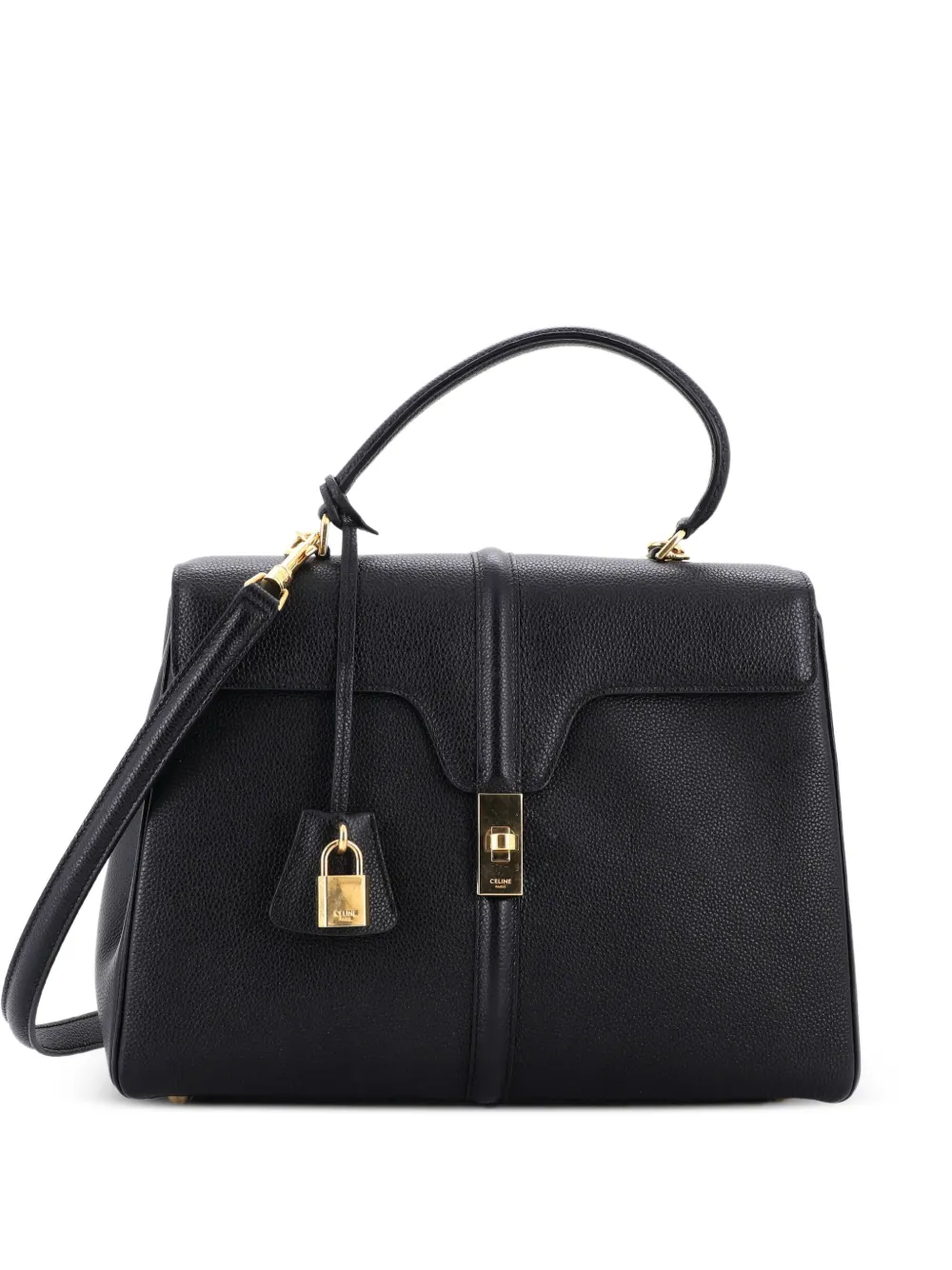 Celine Pre-Owned 16 Top Handle Bag Grained Calfskin Medium shoulder bag - Nero