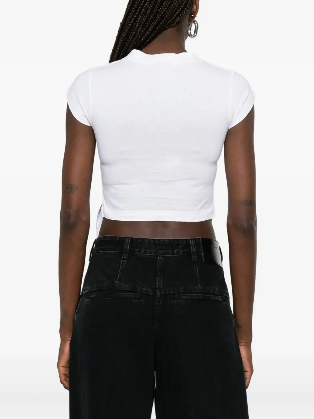 Balenciaga Messy Spray gerafeld T-shirt met logoprint Wit