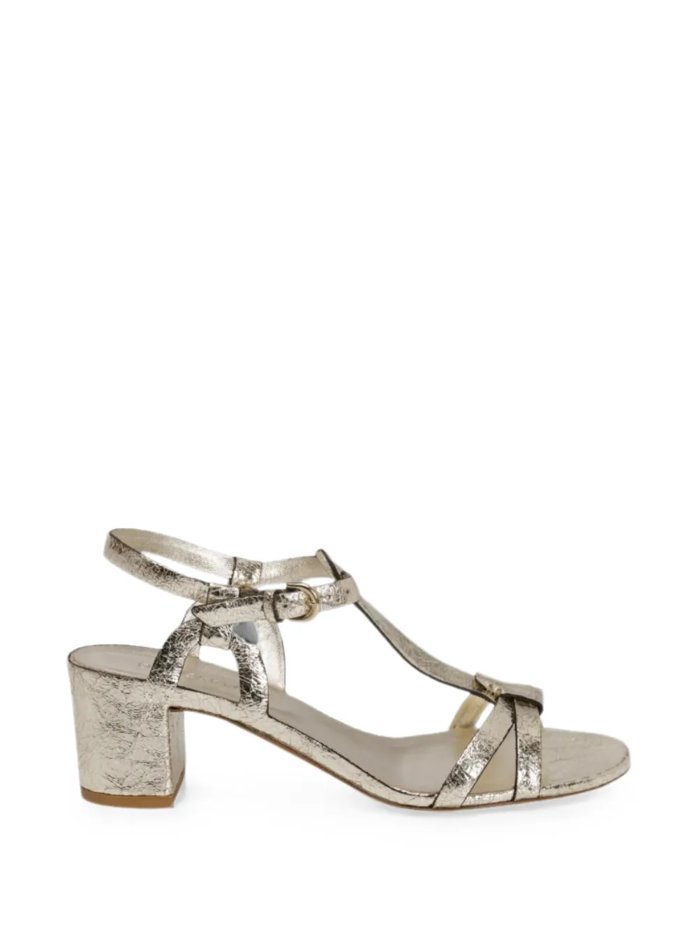 Del Carlo Betty cracked-effect leather sandals Goud