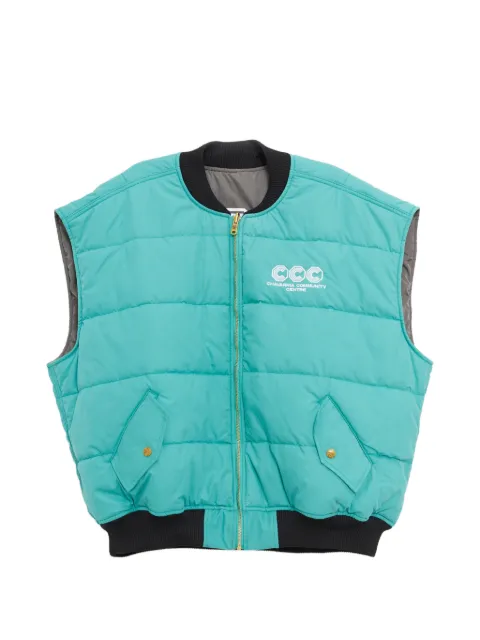 Willy Chavarria quilted logo-print reversible gilet