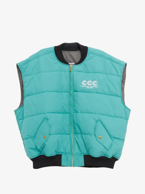 Willy Chavarria quilted logo-print reversible gilet