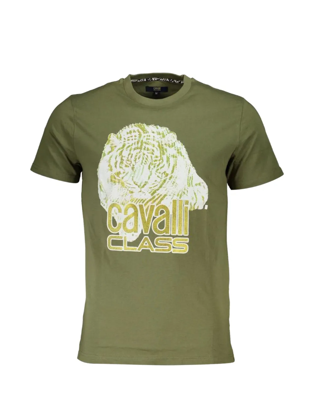 Cavalli Class tiger-print logo-print T-shirt - Verde