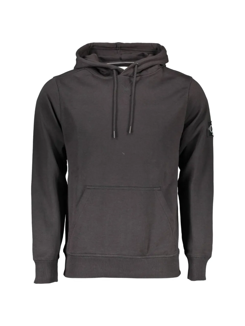 Calvin Klein logo-patch cotton hoodie - Grigio