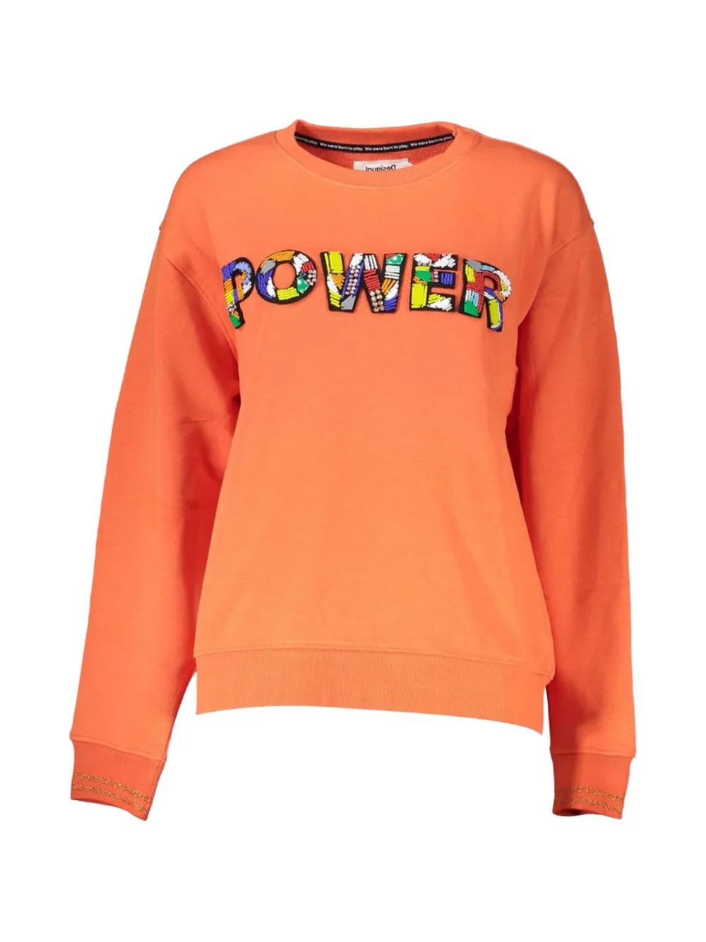 Desigual Embroidered Relaxed-fit Sweatshirt In Orange