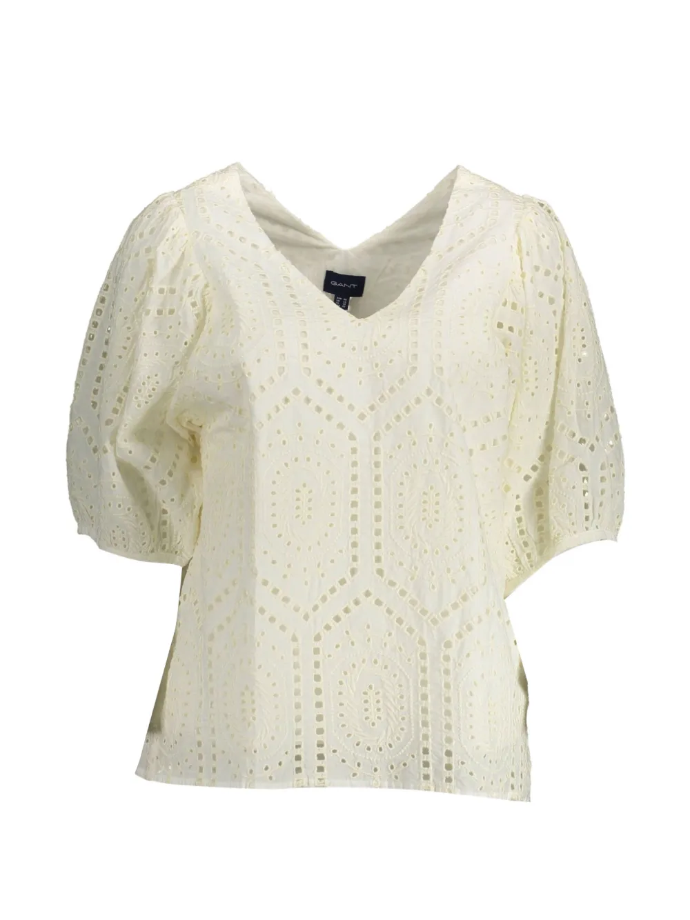 Gant eyelet-embroidered puff-sleeve blouse - Toni neutri