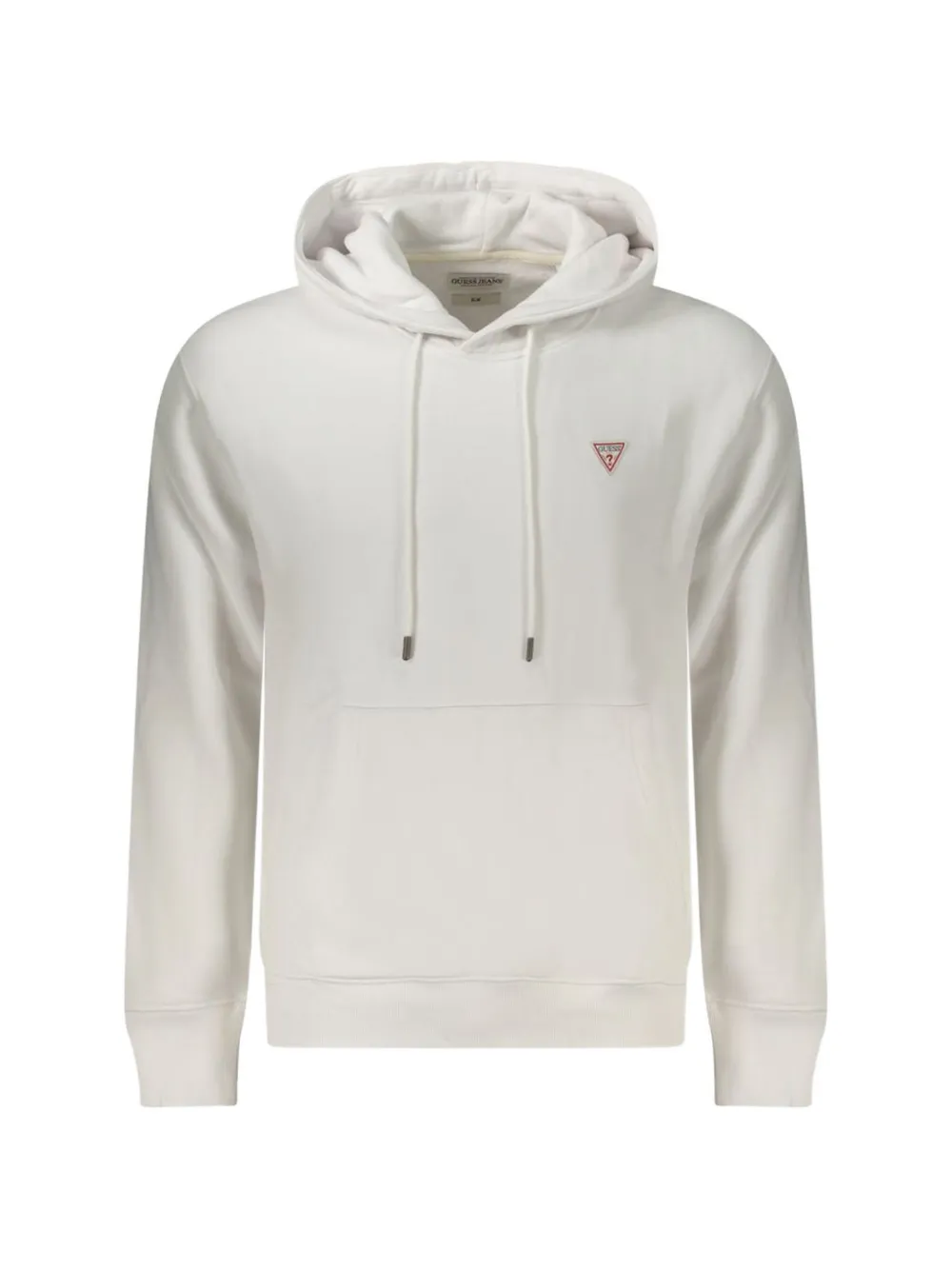 GUESS USA logo-patch drawstring hoodie - Bianco