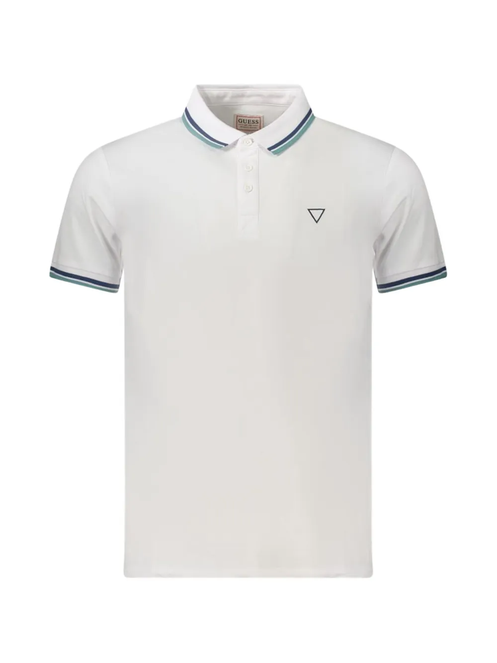 GUESS USA striped-trim polo shirt - Bianco