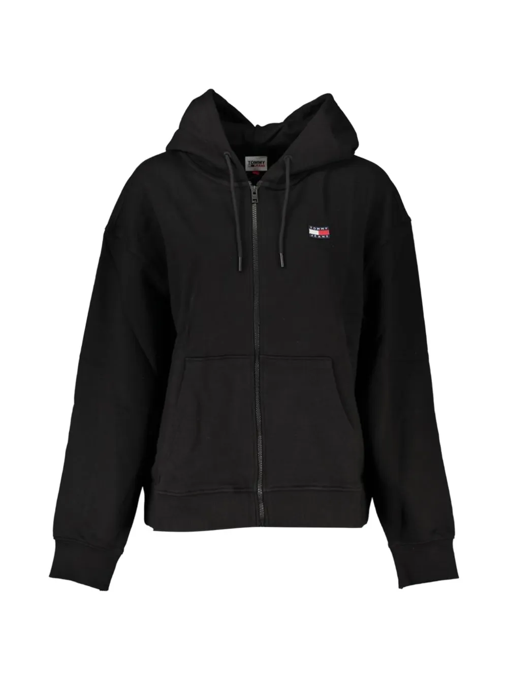 Tommy Hilfiger logo-patch zip-up hoodie - Schwarz
