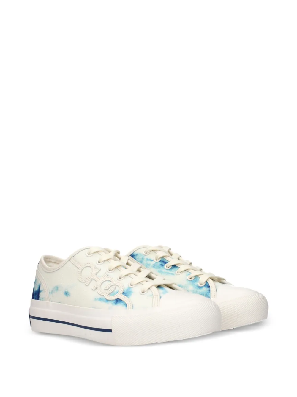 Jimmy Choo tie-dye logo-patch sneakers Beige
