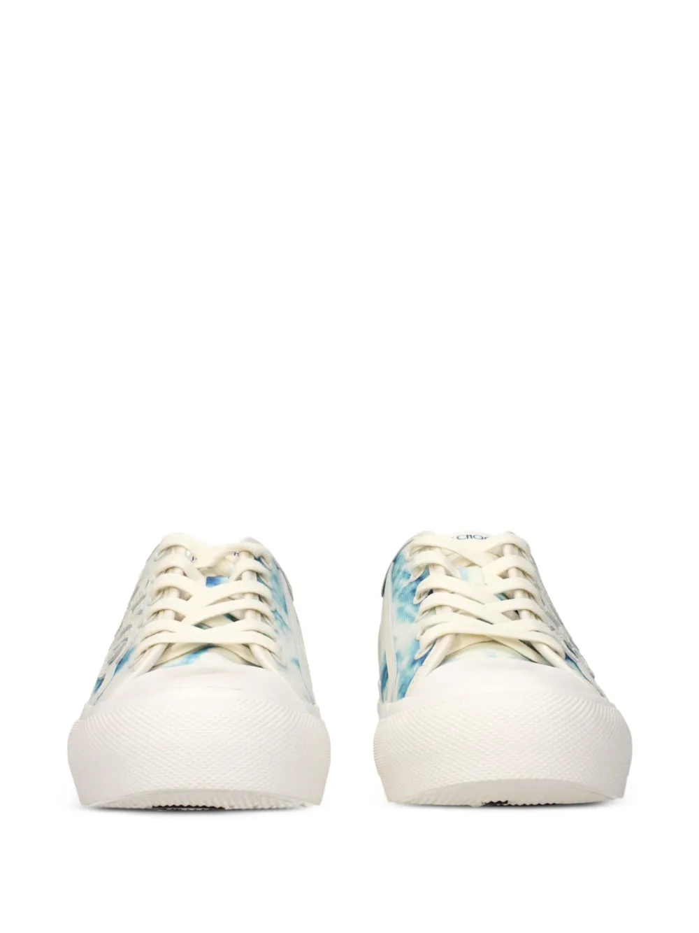 Jimmy Choo tie-dye logo-patch sneakers Beige