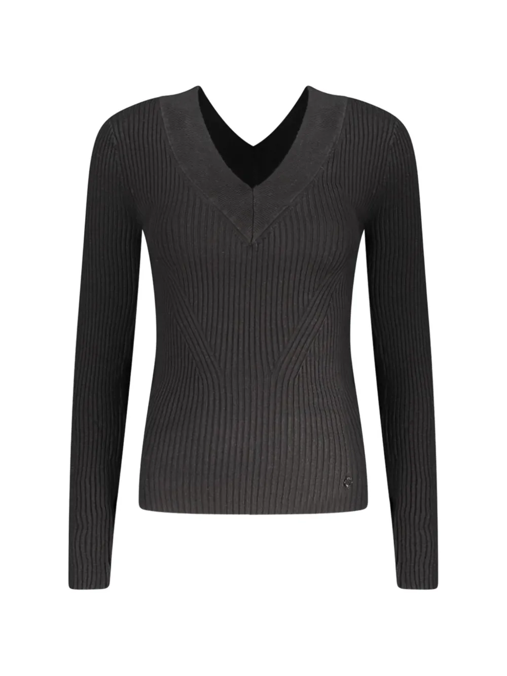 GUESS USA ribbed-knit V-neck sweater - Nero
