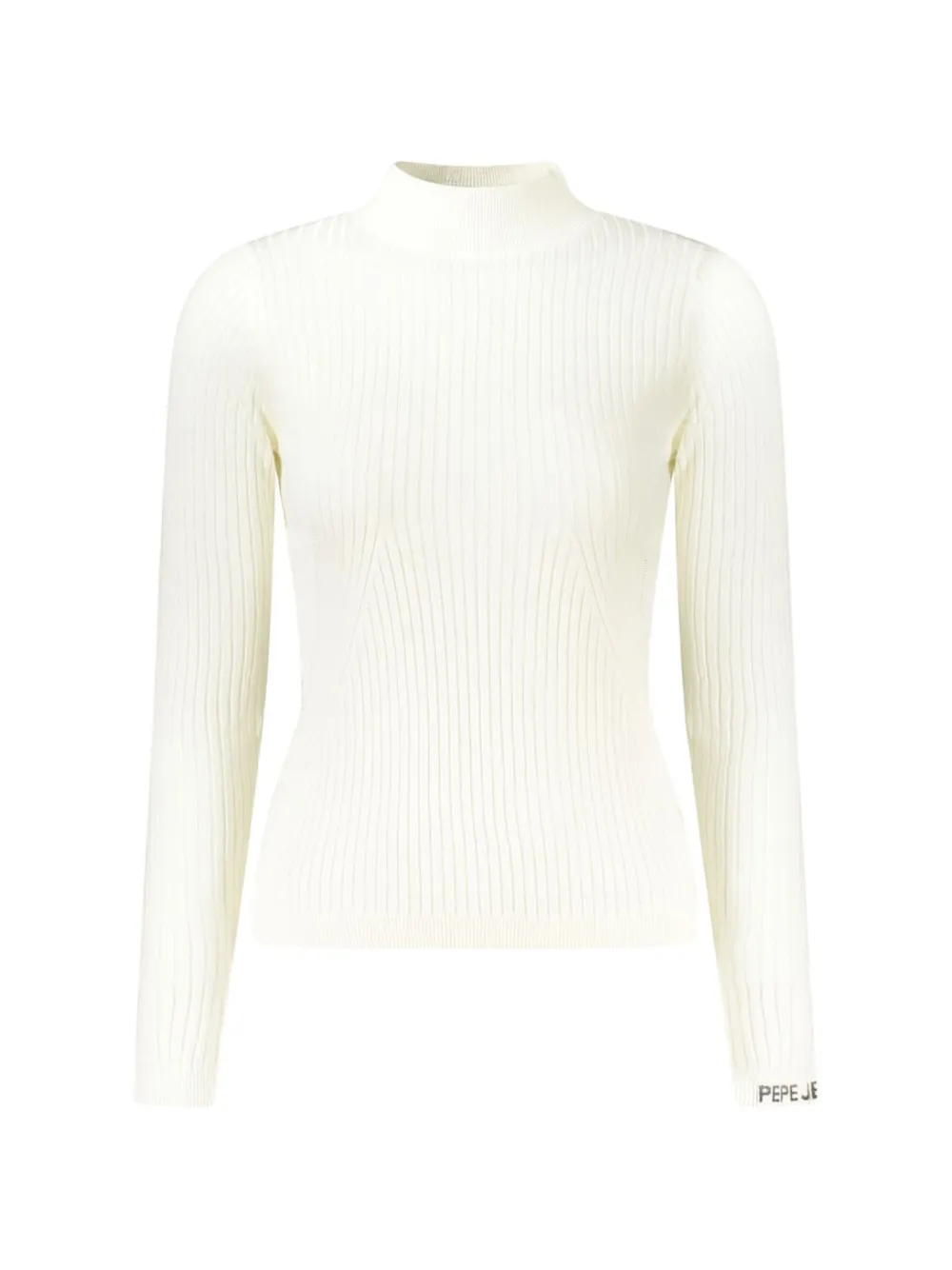 Pepe Jeans Ribgebreide trui met hoge hals Wit