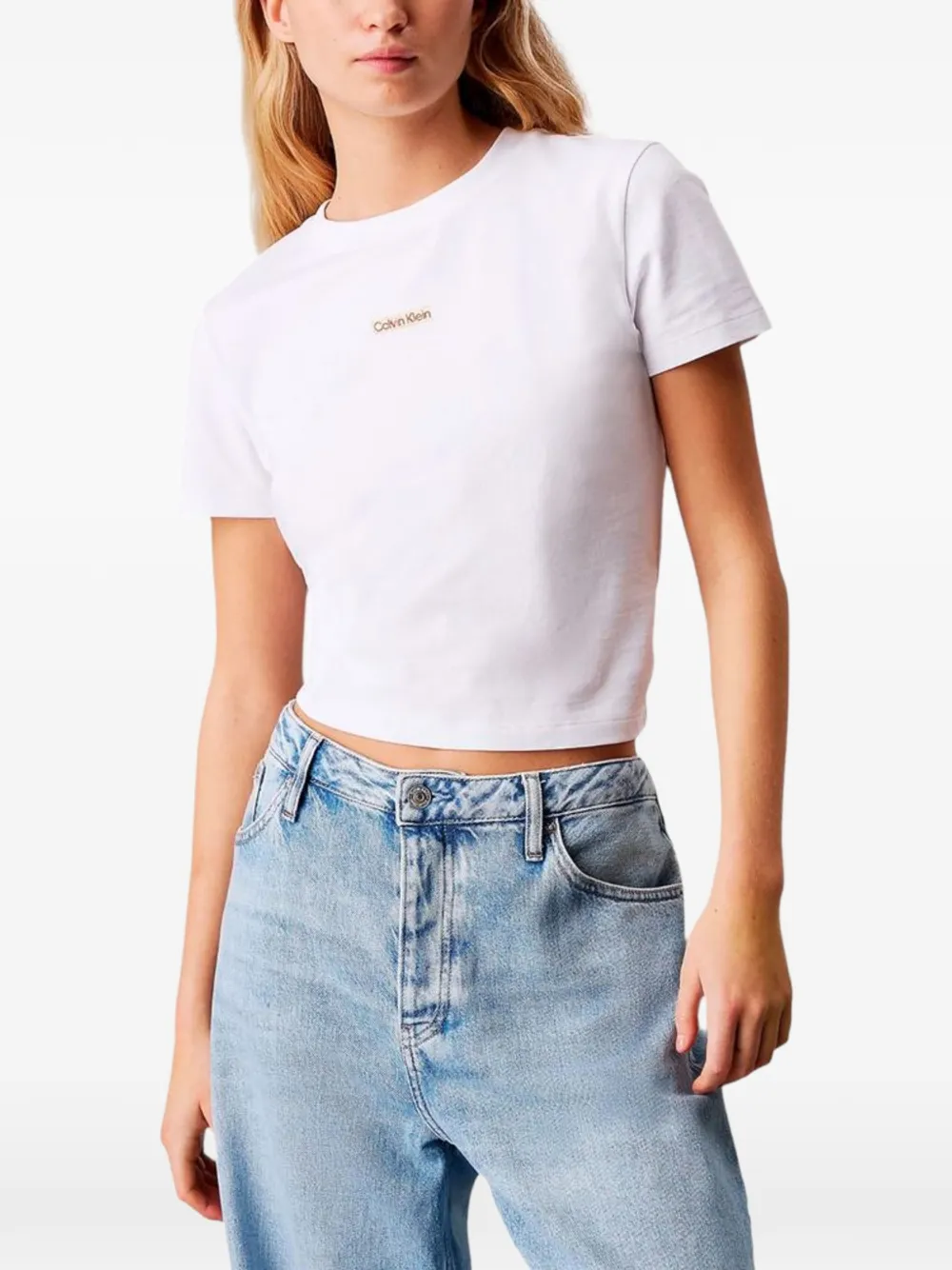 Calvin Klein Jeans logo-patch T-shirt - Bianco