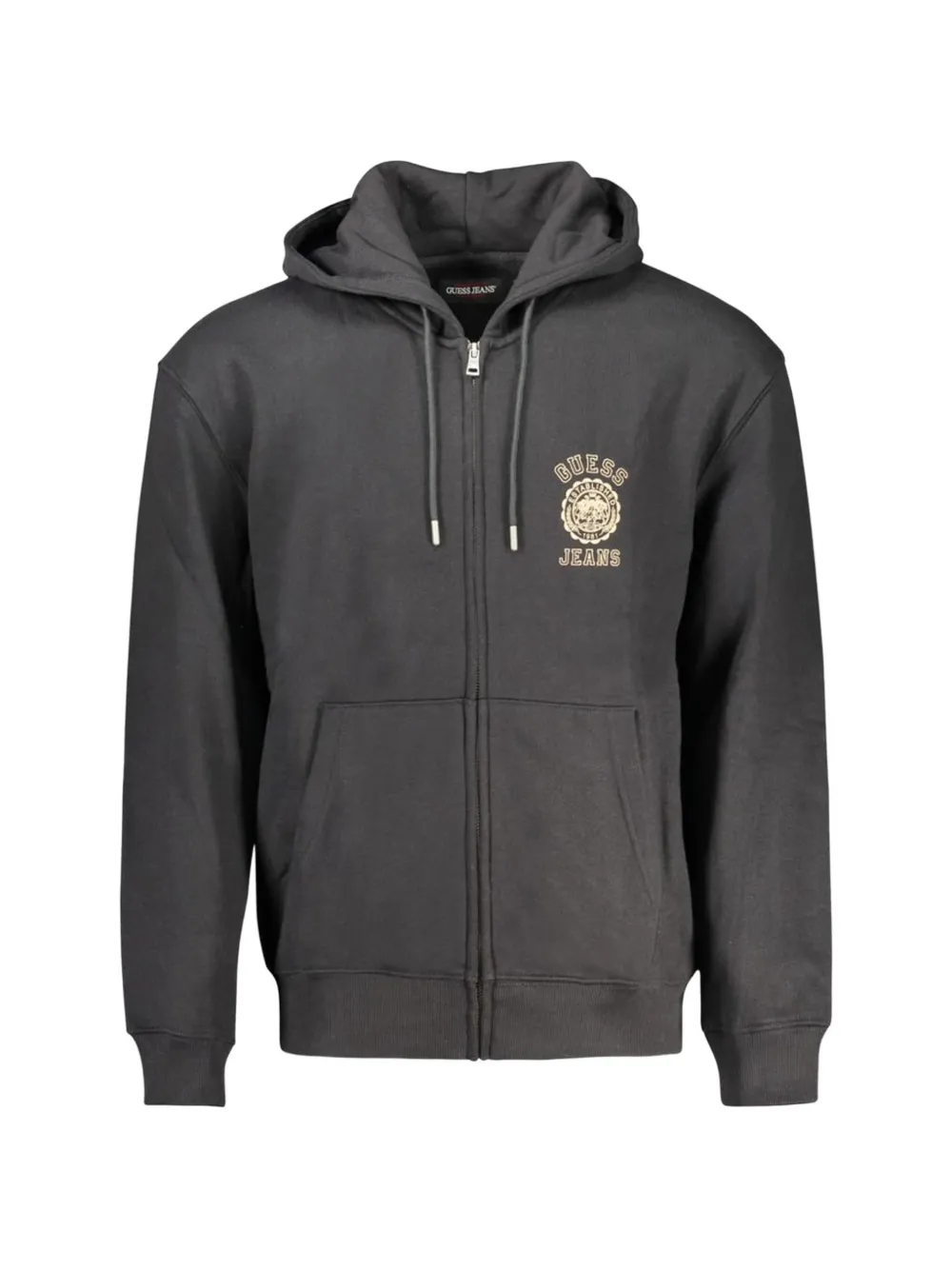 GUESS USA logo-embroidered zip-up hoodie - Grigio