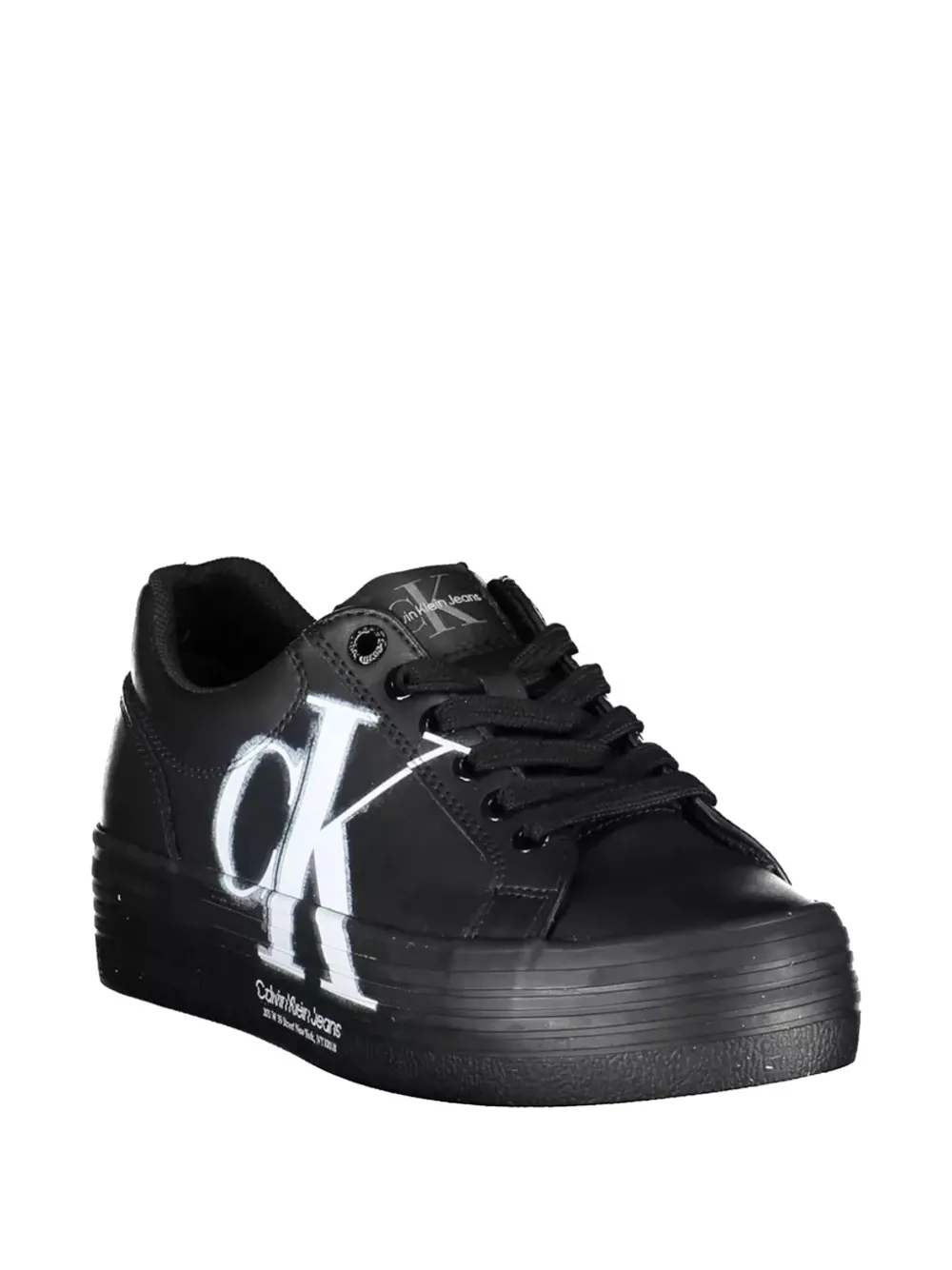 Calvin Klein logo-print platform sneakers Zwart