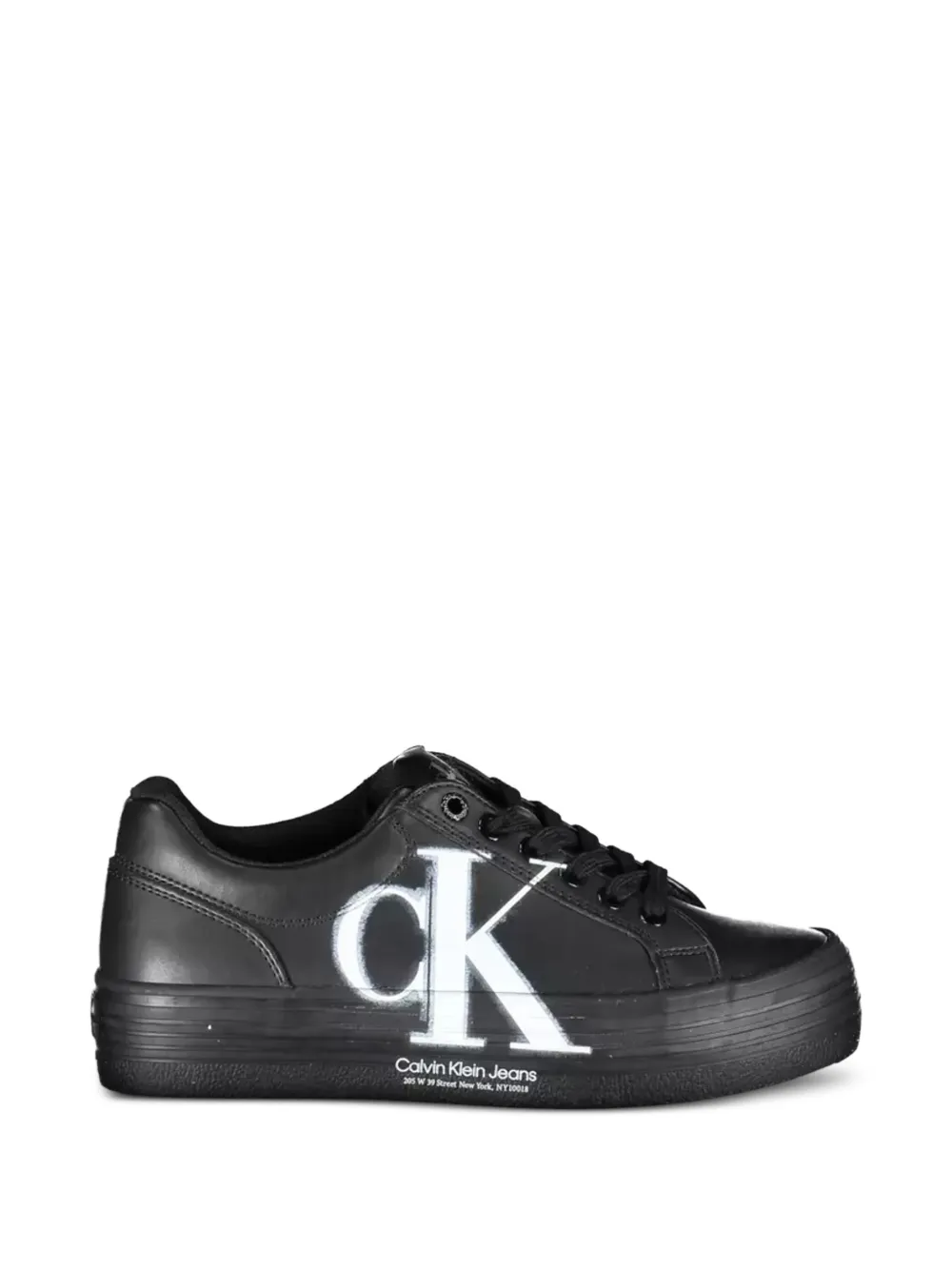 Calvin Klein logo-print platform sneakers - Schwarz